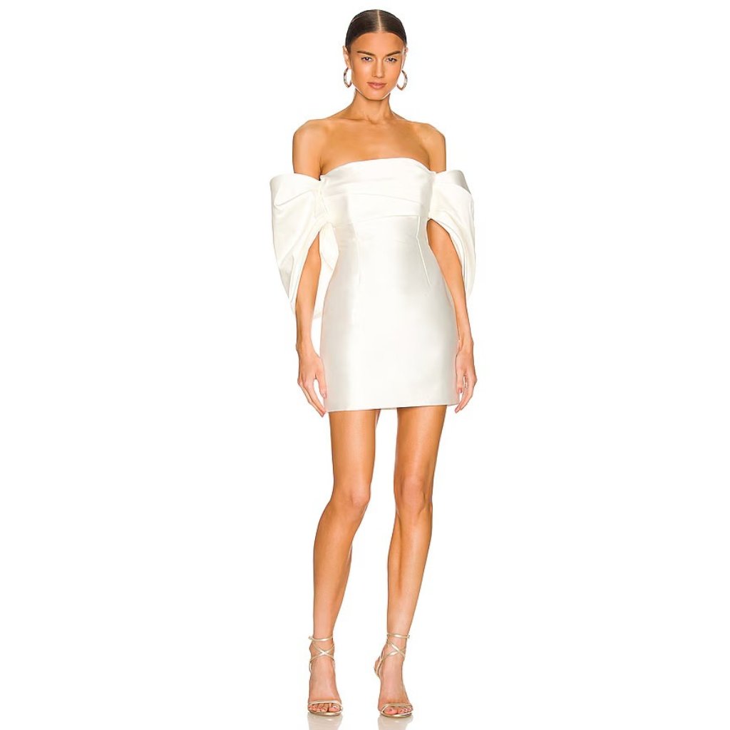 Solace London Elina Mini Dress In Cream Party Wedding